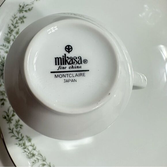 Mikasa Vintage Japan Set Of 4 Plates & Cups Montclaire Porcelain Dishwasher - Picture 8 of 12